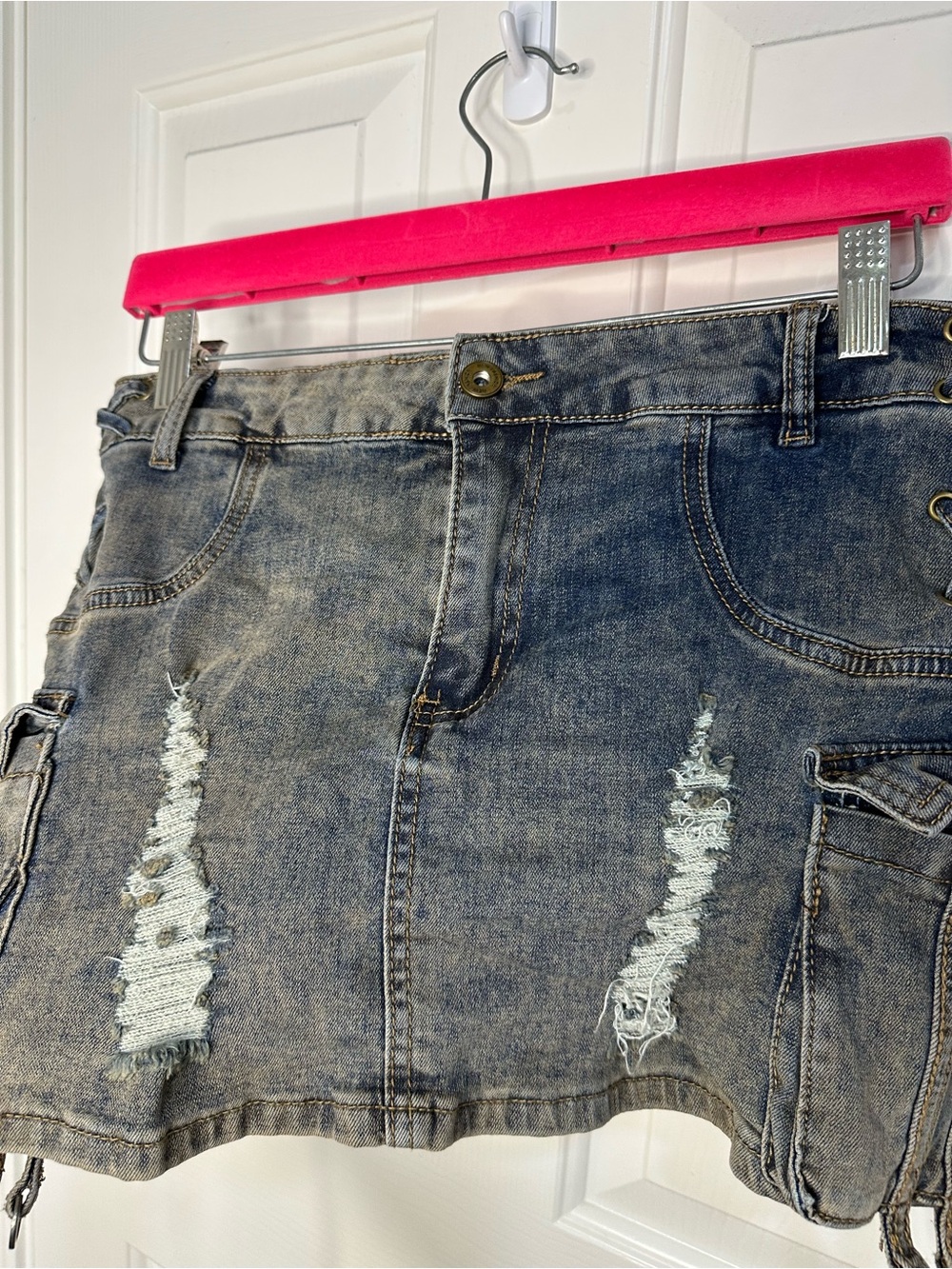 IMMODEL Y2K Style Dyed Corset Side Cargo Mini Skirt Skort Streetwear Skater - Picture 3 of 9
